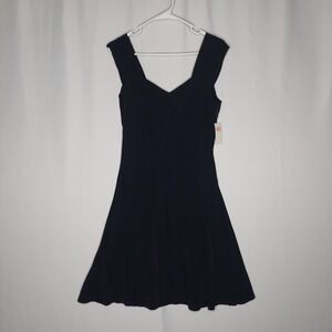 MJ Carroll Dress 7/8 Flare Overlay Sweetheart Mini 90s Romantic Coquette Vamp